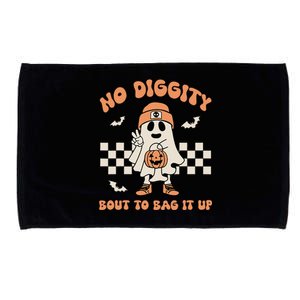 No Diggity Bout To Bag It Up Ghost Halloween Kids Microfiber Hand Towel