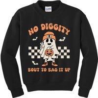 No Diggity Bout To Bag It Up Ghost Halloween Kids Kids Sweatshirt