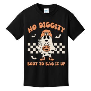 No Diggity Bout To Bag It Up Ghost Halloween Kids Kids T-Shirt