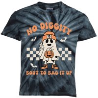 No Diggity Bout To Bag It Up Ghost Halloween Kids Kids Tie-Dye T-Shirt