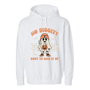 No Diggity Bout To Bag It Up Ghost Halloween Kids Garment-Dyed Fleece Hoodie