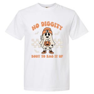 No Diggity Bout To Bag It Up Ghost Halloween Kids Garment-Dyed Heavyweight T-Shirt