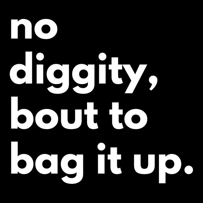No Diggity Bout To Bag It Up Drawstring Bag