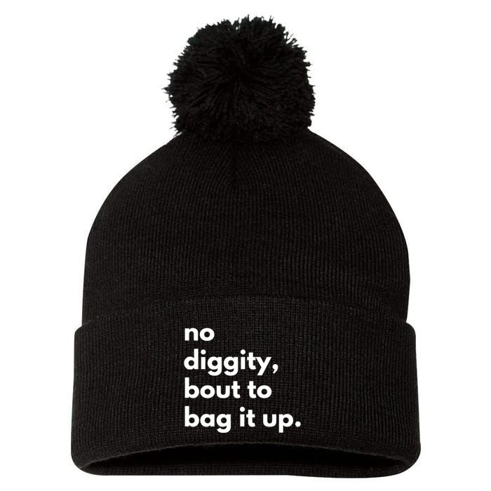 No Diggity Bout To Bag It Up Pom Pom 12in Knit Beanie
