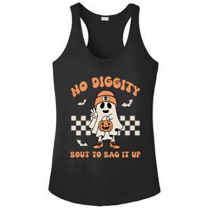 No Diggity Bout To Bag It Up Ghost Halloween Ladies PosiCharge Competitor Racerback Tank