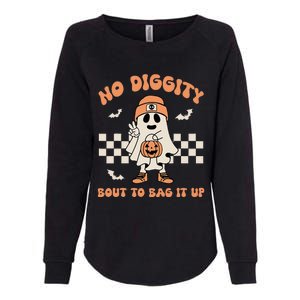 No Diggity Bout To Bag It Up Ghost Halloween Womens California Wash Sweatshirt