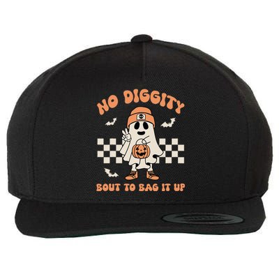 No Diggity Bout To Bag It Up Ghost Halloween Wool Snapback Cap