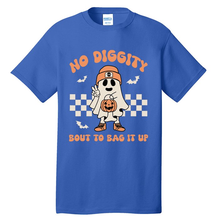 No Diggity Bout To Bag It Up Ghost Halloween Tall T-Shirt