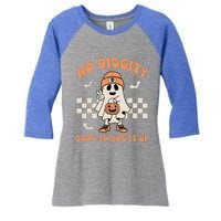 No Diggity Bout To Bag It Up Ghost Halloween Women's Tri-Blend 3/4-Sleeve Raglan Shirt