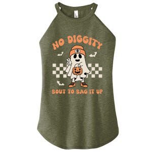 No Diggity Bout To Bag It Up Ghost Halloween Women's Perfect Tri Rocker Tank