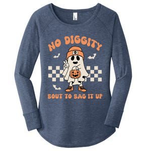 No Diggity Bout To Bag It Up Ghost Halloween Women's Perfect Tri Tunic Long Sleeve Shirt