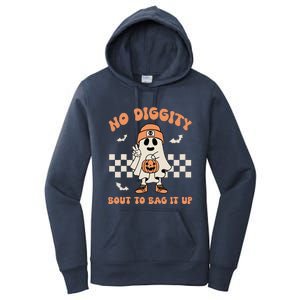 No Diggity Bout To Bag It Up Ghost Halloween Women's Pullover Hoodie