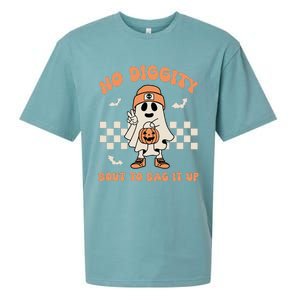 No Diggity Bout To Bag It Up Ghost Halloween Sueded Cloud Jersey T-Shirt