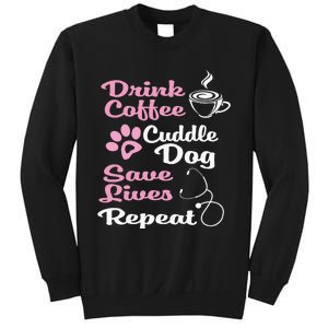 Nurse Dog Coffee Hoodie Cute Paw Print For A Nurse Dog Mom Sweatshirt