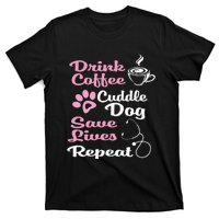 Nurse Dog Coffee Hoodie Cute Paw Print For A Nurse Dog Mom T-Shirt