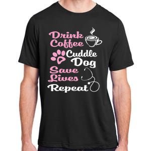 Nurse Dog Coffee Hoodie Cute Paw Print For A Nurse Dog Mom Adult ChromaSoft Performance T-Shirt