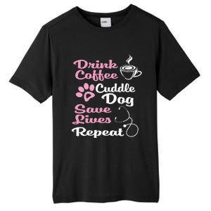 Nurse Dog Coffee Hoodie Cute Paw Print For A Nurse Dog Mom Tall Fusion ChromaSoft Performance T-Shirt