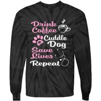 Nurse Dog Coffee Hoodie Cute Paw Print For A Nurse Dog Mom Tie-Dye Long Sleeve Shirt