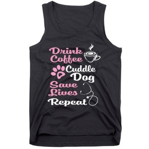 Nurse Dog Coffee Hoodie Cute Paw Print For A Nurse Dog Mom Tank Top