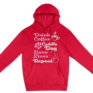 Nurse Dog Coffee Hoodie Cute Paw Print For A Nurse Dog Mom Premium Pullover Hoodie