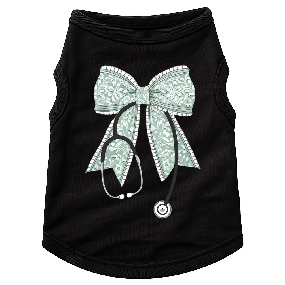 Nurse Doctor Coquette Bow Stethoscope Cute Nursing Ribbon Gift Doggie Tank
