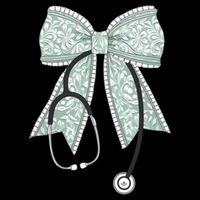 Nurse Doctor Coquette Bow Stethoscope Cute Nursing Ribbon Gift Flat Bill Trucker Hat