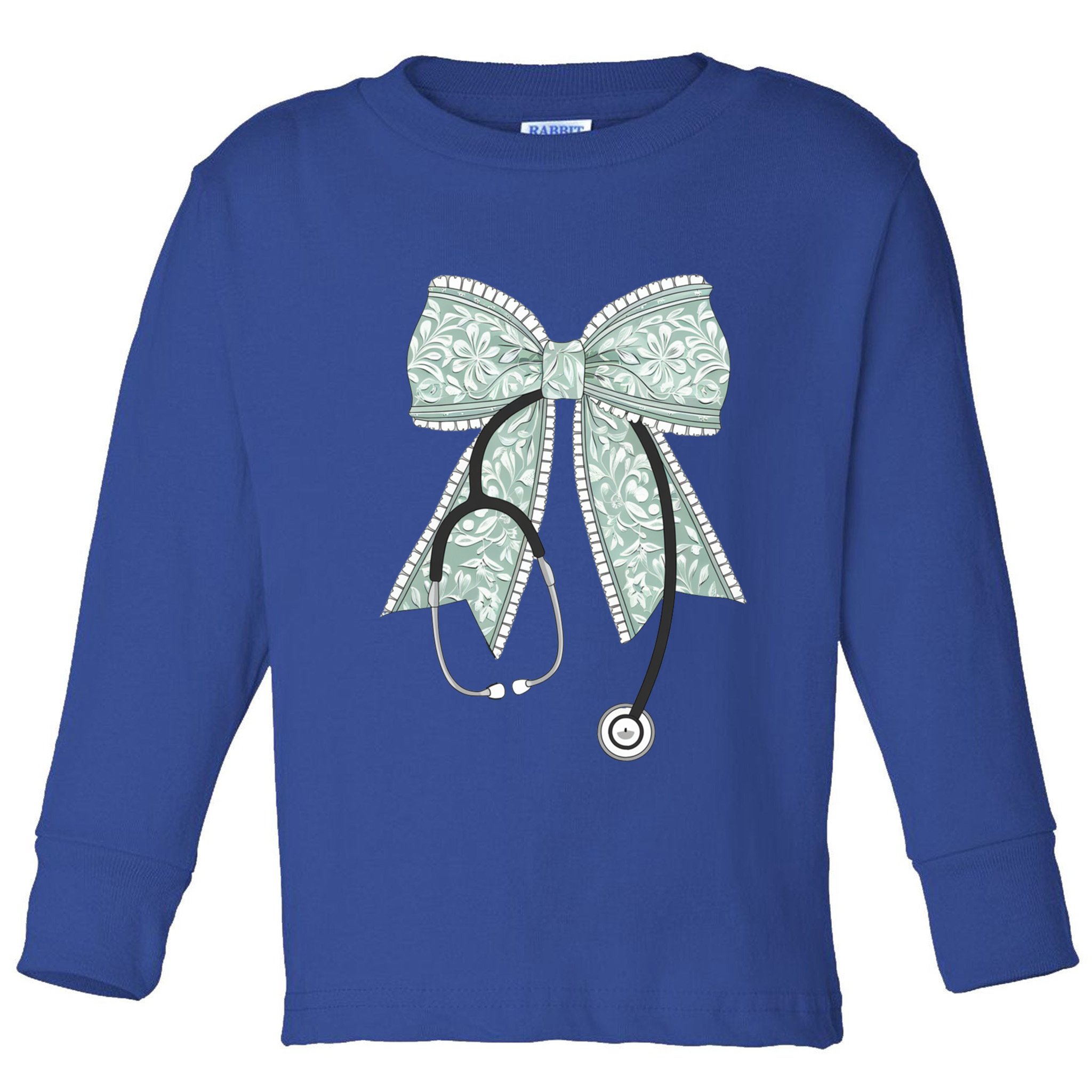 Nurse Doctor Coquette Bow Stethoscope Cute Nursing Ribbon Gift Toddler Long Sleeve Shirt