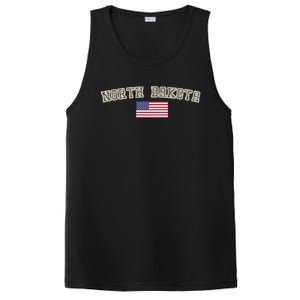 North Dakota Camo University College State American Flag Gift PosiCharge Competitor Tank