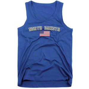 North Dakota Camo University College State American Flag Gift Tank Top