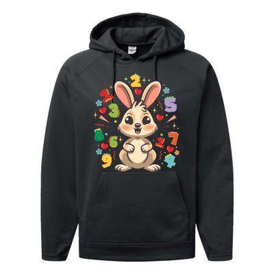 Number Day Childrens Cute Bunny Rabbit Numbers Customers Performance Fleece Hoodie