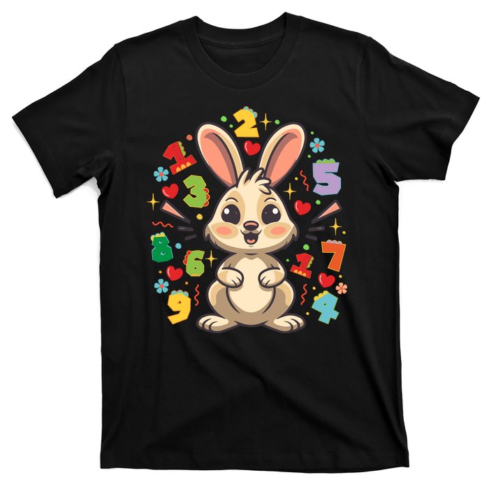 Number Day Childrens Cute Bunny Rabbit Numbers Customers T-Shirt