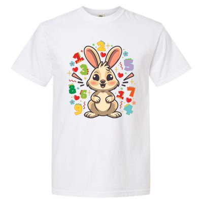 Number Day Childrens Cute Bunny Rabbit Numbers Customers Garment-Dyed Heavyweight T-Shirt