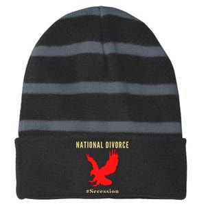 National Divorce Conservative Anti Biden Secession Striped Beanie with Solid Band