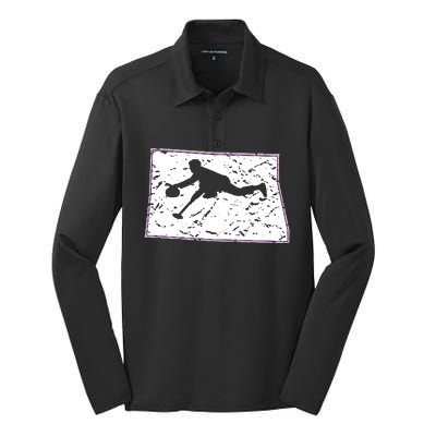 North Dakota Curling Gift Nd Curling Gift Silk Touch Performance Long Sleeve Polo