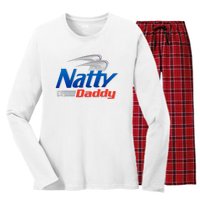 Natty Daddy Dad Bod Light Humor Beer Lover Father's Day Women's Long Sleeve Flannel Pajama Set 