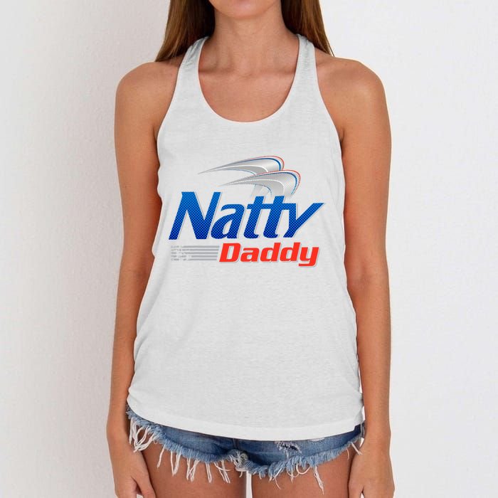 Natty Daddy Dad Bod Light Humor Beer Lover Father's Day Women's Knotted Racerback Tank