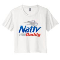 Natty Daddy Dad Bod Light Humor Beer Lover Father's Day Women's Crop Top Tee