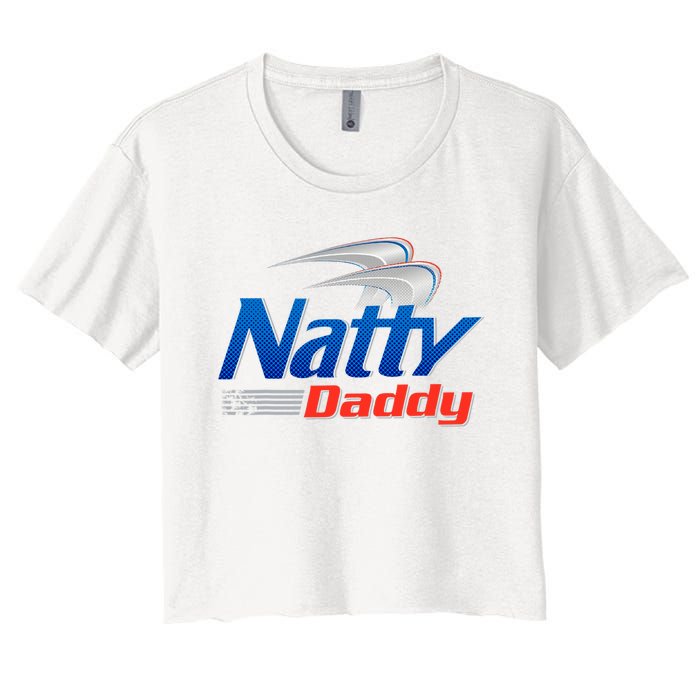 Natty Daddy Dad Bod Light Humor Beer Lover Father's Day Women's Crop Top Tee