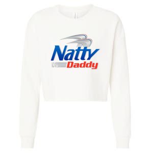 Natty Daddy Dad Bod Light Humor Beer Lover Father's Day Cropped Pullover Crew