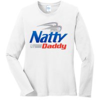 Natty Daddy Dad Bod Light Humor Beer Lover Father's Day Ladies Long Sleeve Shirt