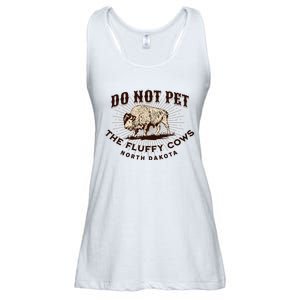 North Dakota Do Not Pet the Fluffy Cows Bison Funny Souvenir Ladies Essential Flowy Tank