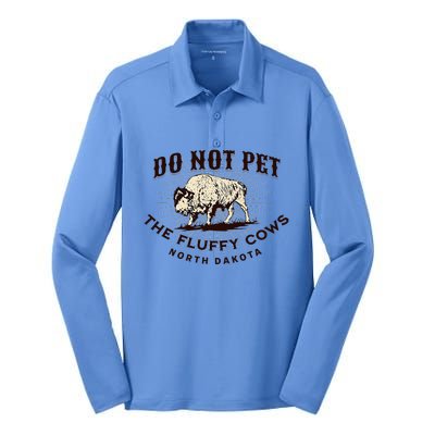 North Dakota Do Not Pet The Fluffy Cows Bison Silk Touch Performance Long Sleeve Polo