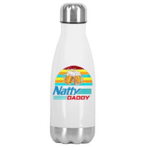 Natty Daddy Dad Bod Light Beer Lover Beer Day Retro Stainless Steel Insulated Water Bottle