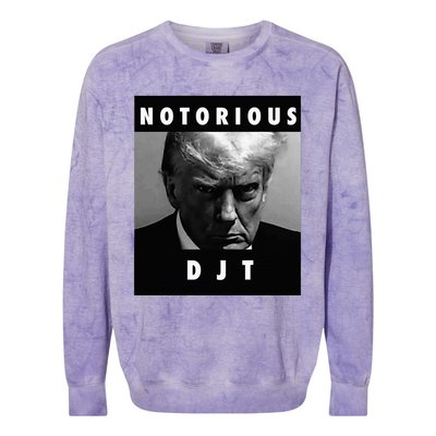 Notorious Djt Donald Trump Mug Shot Republican 2024 Maga Colorblast Crewneck Sweatshirt