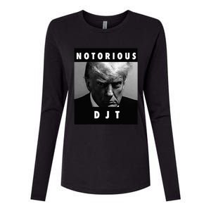 Notorious Djt Donald Trump Mug Shot Republican 2024 Maga Womens Cotton Relaxed Long Sleeve T-Shirt