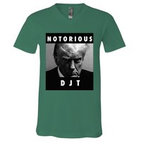 Notorious Djt Donald Trump Mug Shot Republican 2024 Maga V-Neck T-Shirt