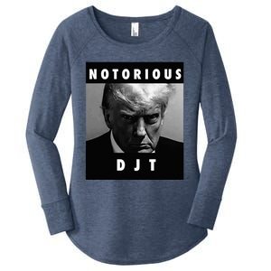 Notorious Djt Donald Trump Mug Shot Republican 2024 Maga Women's Perfect Tri Tunic Long Sleeve Shirt