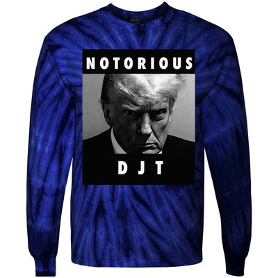 Notorious Djt Donald Trump Mug Shot Republican 2024 Maga Tie-Dye Long Sleeve Shirt