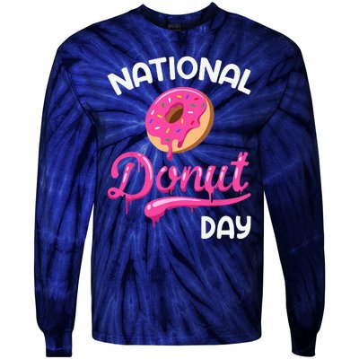 National Donut Day Doughnut Donut Day Donuts Tie-Dye Long Sleeve Shirt