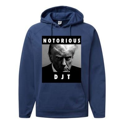 Notorious Djt Donald Trump Mug Shot Republican 2024 Maga Performance Fleece Hoodie